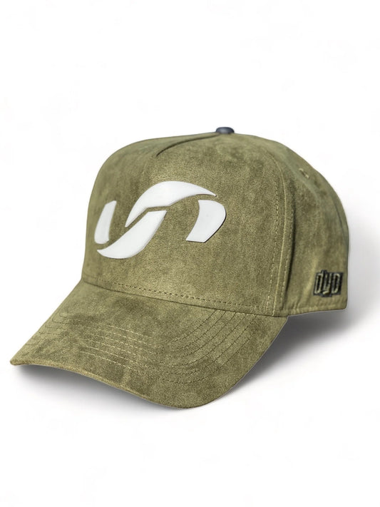 Suede Green Hat Silicone Logo