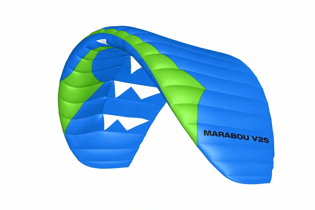 Gin Marabou V2s hybrid kite, blue and green